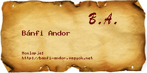 Bánfi Andor névjegykártya
