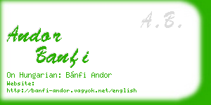 andor banfi business card